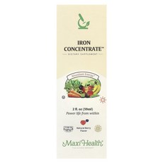 단백질 비타민 철분 마그내슘 칼슘 Maxi Health Iron Concentrate™ 천연 베리 59ml(2fl oz) 고루고루섭취해주세요, MaxiHealthIronConcentrate천연베리5, 1개, 59ml