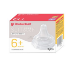 더블하트 소프트터치 모유실감 젖꼭지, L 6+ Months, 2세트
