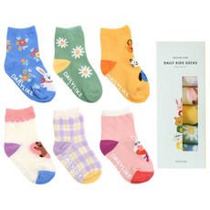 Dailylike 孩童圖案印花中筒襪組 6入