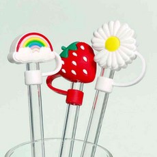 실리콘 빨대캡 텀블러빨대마개, 2-빨대마개-데이지꽃