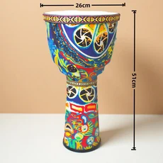 2025 10인치 젬베 드럼 어린이 초보자 전통 휴대용 탬버린 전문가용 핸드헬드 타악기, 05 Yellow Glass