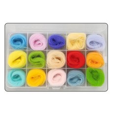 10/15/24 색상 박스형 Felting 양모 섬유 펠트 공예 장난감 양털 수제 Felting 바늘 Felting 재료 초보자를위한 도구, 14-15개, 1개