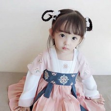 女童漢服 粉色長袖表演服, 粉色(長袖)120cm, 1個