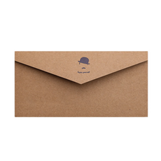 復古風米白信紙古典花紋邊框書寫流暢信件卡片裝飾皆宜, 信封｜牛皮禮帽 (5入), 1包