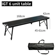 Tryhomy 야외 캠핑 IGT 테이블 6 유닛 휴대용 알루미늄 합금 초경량 접이식 데스크 바베큐 피크닉 New, 01 6 unit table, 1개
