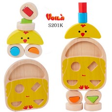 협응력 소근육 발달 원목 도형 끼우기 블록 어린이집 유아원목퍼즐 원목교구, 1개