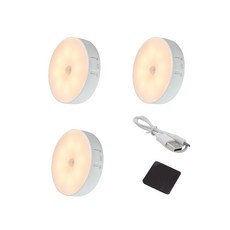 간편하게 부착하는 충전식 8LED 모션 감지 센서등, 3개, warm