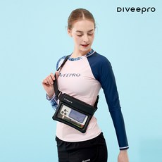 다이비프로 멀티플 스마트폰 방수팩 크로스 클러치 3단 핸드폰 방수 가방, 멀티플팩 M, 블랙