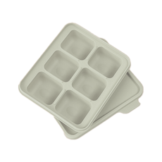 홍스파파 플래티넘 실리콘 이유식 큐브 이유식 준비물 얼음틀 아이스몰드 아이스 트레이 실리콘 몰드 마늘틀, 1개, 360ml, 6구(60ml), 그린베이지