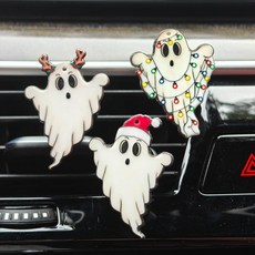 자동차 공기 청정기 벤트 클립 디퓨저 장식 귀여운 인테리어 데코 여성용 액세서리 (블랙 버터 플라이 2개), 할로윈 유령 -B 3개