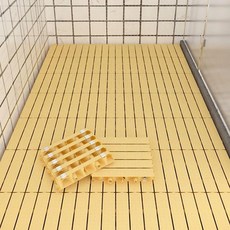 욕실 매트 4cm 4개 24.5x24.5cm 그레이, 4cm 옐로우