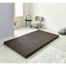 미라클침구 레자 3단 접이식매트리스, 3단 (HR) 레자 다크브라운, 8cm