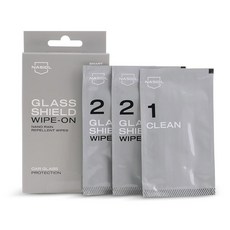 나시올 글래스쉴드 위프온 나노 방진 물티슈 키트 앞유리용 세라믹 코팅 빠르고 간편한 적용 청소하기 쉽고 자동차 방진제 내구성이 15 000마일까지 지속됩니다