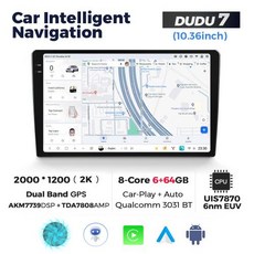 DUDUAUTO DUDU7 UIS7870 자동차 라디오 12G 512G AKM7739 도요타호환 혼다 호환 기아 닛산 호환 안드로이드 올인원 내비게이션 GPS 멀티미디어 비디오 플, 5)DUDU7-6-64-10.36