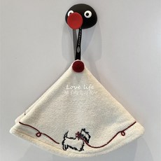 CP 臺灣發貨 擦手毛巾掛式可愛加厚手巾吸水速幹卡通廚房衛生間珊瑚兒童抹布, 1個, 長毛狗【1條】