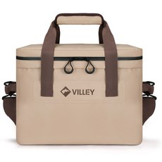 VILLEY 20L 아웃도어 캠핑 소프트 보냉백 쿨러백, 브라운