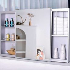 욕실 거울 슬라이드 수납장, 실버