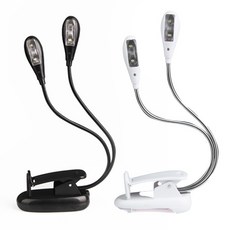 야간 독서용 클립형 북라이트 LED 캠핑 보면대등, 4LED_블랙