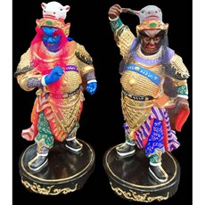 巧之手藝術品 8寸8牛頭馬面神像 閻羅王部將 城隍爺部將 東嶽大帝部將 家居擺件