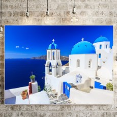 대성액자 캔버스 인테리어 해바라기 사과 명화액자 중, 4.산토리니