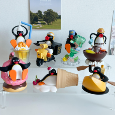오후꽃 PINGU 핑구 식탐시리즈 랜덤 피규어 디저트 펭귄, 1개 1개