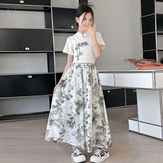 女童夏裝套裝 新款洋氣兒童短袖半身裙兩件套