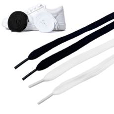 아이데이 기본 베이직 신발 패션 운동화 줄 스니커즈 긴 흰색 검정 끈 / 폭 10mm 길이 120cm / 2P