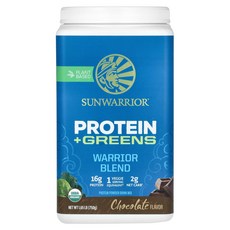 Sunwarrior 선워리어 워리어 블렌드 프로틴 + 그린스 초콜릿 1.65lb 750g 단백질보충제, Sunwarrior 워리어 블렌드 프로틴 + 그린스 초, 1개