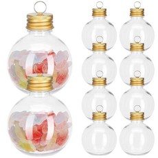 HOMSFOU 크리스마스 장식품 음료 공 10개 칵테일용 투명하고 채울 수 있는 술 볼 캔디 트리 파티 홈 바 장식용 플라스틱 샷 걸이 (150mL 골든) 318244, HOMSFOU 크리스마스 장식품 음료 공 10개, 칵테