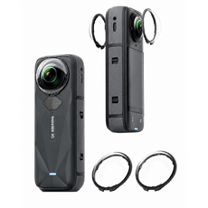 FIXO Insta360 X5 고투과율 방진 방수 및 긁힘 방지 렌즈 보호필름, 1개, Insta360 X5 렌즈 캡 1개, Insta360 X5 렌즈 캡