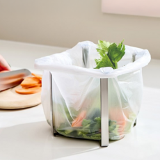 로멀리 접이식 스텐 음식물 거치대, 1개, 실버