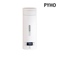 휴대용 전기포트 디스플레 텀블러 주전자 4단계 조절 보온 보냉, 흰색 : 플랩형