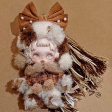 인형옷 드레스 스커트 귀여운인형옷 인형옷세트 아이돌인형 애착인형 꾸미기, 갈색 활 망토 세트