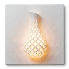 팹큐브 LED 액자 화병 무드등, 코랄레이스