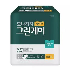 액티브 그린케어 매직테이프 성저귀 대형10매요실금패드 팬티형 출산용품 임산부 산모용 용팬티, 대형, 10개입, 1개