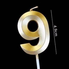 골드 숫자 생일 캔들 케이크 파티 디저트 장식 선물, 1개, 오페라 타워 캔들 9 10개