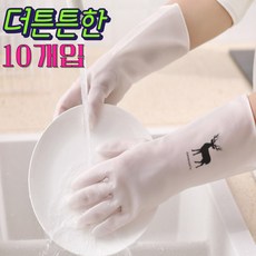 VONA 튼튼 니트릴 질긴 PVC 고무장갑 10세트, 화이트, 중(M), 10개