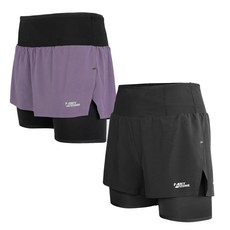 A-MYZONE 女款 Pro 3 二合一跑步短褲 360置物腰帶 健身訓練 馬拉松越野 防走光速乾 經典黑