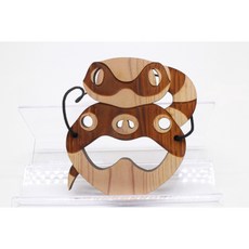 日本 木製動物面具 蛇年面具 生肖裝飾 兒童玩具 面具 掛飾 吊飾, 1個