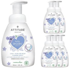 에티튜드 베이비 리프 사이언스 2-In-1 헤어 앤 바디 포밍 워시 비건 올인원클렌저 295ml, 6개