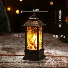 【熱銷Top1-限時下殺】【實拍】新款聖誕節裝扮 發光小夜燈 聖誕禮物 音樂盒 水晶燈 裝飾品 小夜燈 雪花 飄雪擺件, 老人蠟燭燈【小號+附紐扣電池】