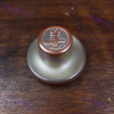 坭興陶茶壺底墊蓋置蓋託底座杯託 家用蓋碗蓋託茶蓋託, 1個, 善字蓋置高度約4厘米