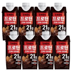 롯데칠성 오트몬드 프로틴 제로슈거 초코, 250ml, 8개