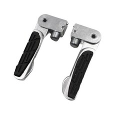 오토바이 풋 페그 모터바이크 논슬립 교체용 설치 발받침대 줌머용, 1. Silvery and Black