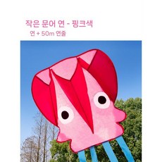 귀여운 문어 연 야외 연날리기 전통놀이, 문어 연 - 분홍색