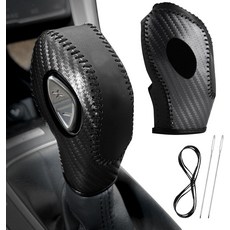 포드 에코스포츠 이스케이프피에스타퓨전포커스C-맥스 에너기 왜건트랜스짓 기어 변속 노브 커버 프로텍터 트림 차량 내부 액세서리탄소 섬유용 KSCO 자동차 가죽, Carbon