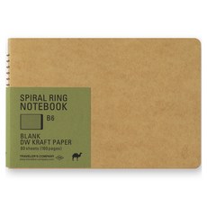 日本 MIDORI 螺旋線圈筆記本 B6 空白 DW 牛皮紙 80張, 1個, 棕色