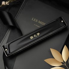 可開發票 上海老品牌新款國光國之夢口琴24孔28複音重音C調專業演奏樂器 24孔口琴 口琴 初學者口琴 民謠口琴, 1個, 國之夢24孔黑色複音【演奏級】