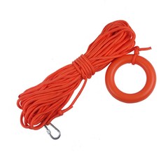 游泳救生圈 PVC船用專業救生圈成人款加厚實心塑料圈, 1個, 8mm20米救生繩含鉤環