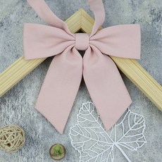 學院風女學生領結 純色蝴蝶結 日系校服配件 水手服搭配 赤羽根款式+KT-小短柄淺粉+均碼